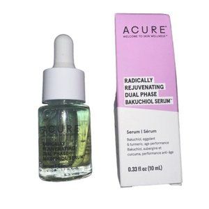 Acure Radically Rejuvenating Dual Phase Bakuchiol Serum .33 fl oz 10 mL New